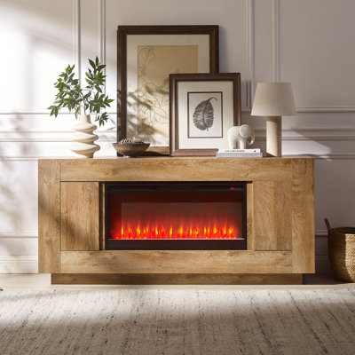 Meuble télé 70 po avec foyer électrique moderne de 36 po, pour téléviseur de 85 po ou moins