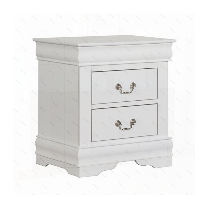 1pc Table de chevet blanche Louis Philippe