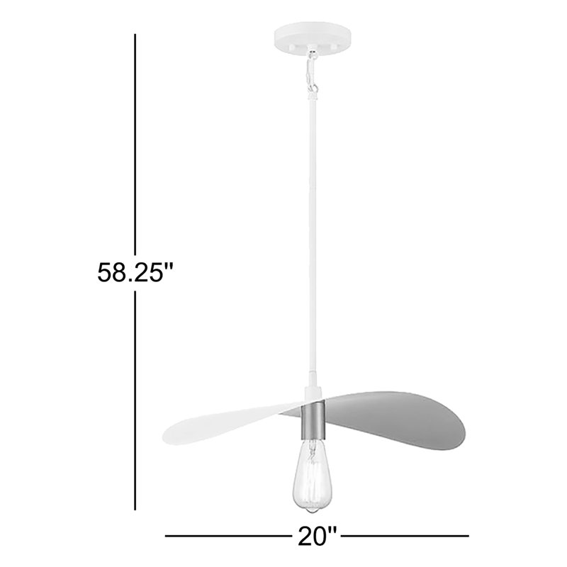 Luminaire suspendu 1 lumière Idis, Blanc / or peint