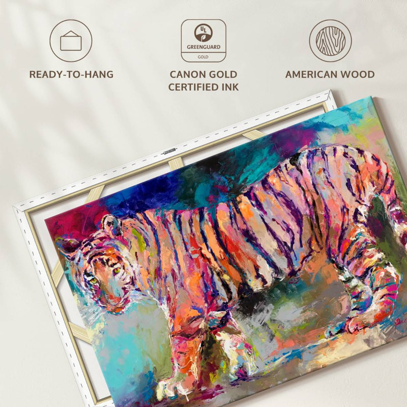 Tigre royal du Bengale sur toile, H 34 po x l 51 po x P 1,25 po