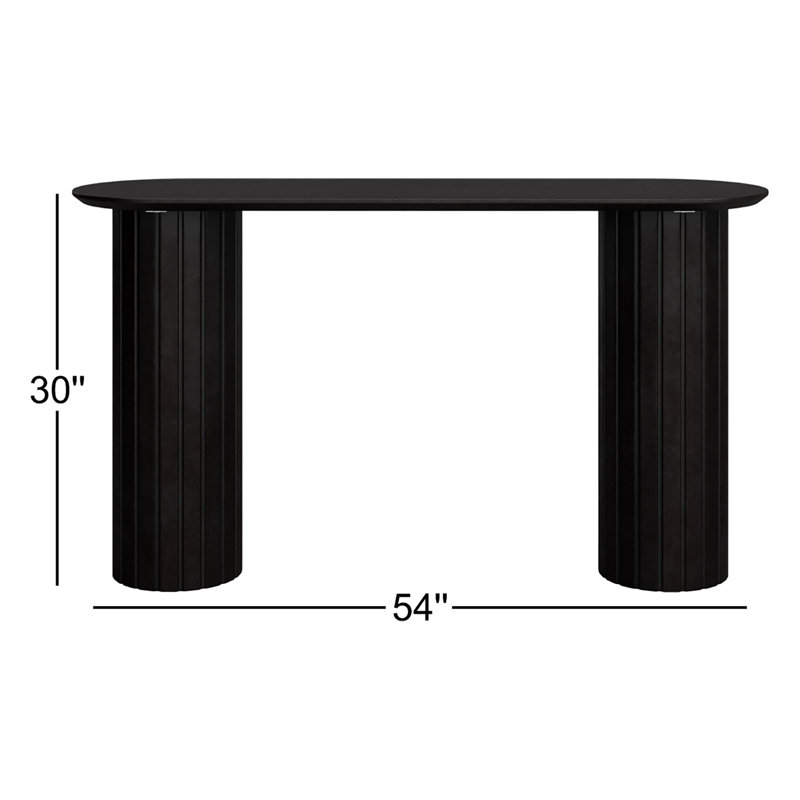 Povera 54'' W Solid Wood Console Table, Black