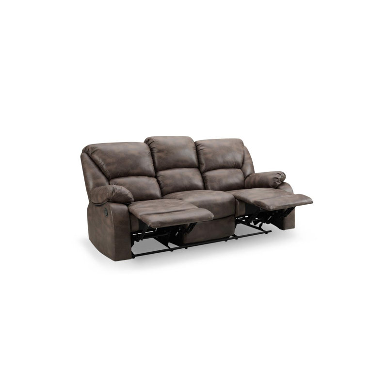 Hartnell 3 Seater Faux Leather Reclining Sofa, Brown