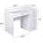 Vanity Set with High-Definition Glass Top, LED Mirror, Power Outlet, 6 Drawers & Crystal Knobs-894317933