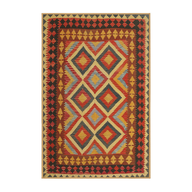 Tapis brun/gris/rouge contemporain, Rectangle 8 pi x 10 pi