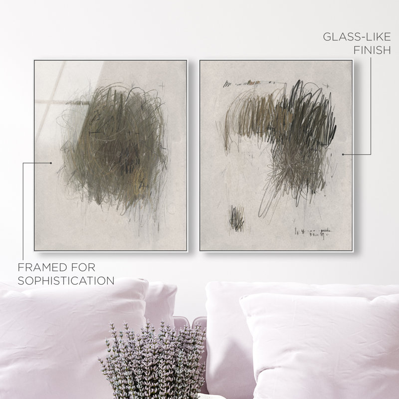 Modernist Sketch Set Set by Oliver Gal, 17"H x 21"W, White Floater Frame
