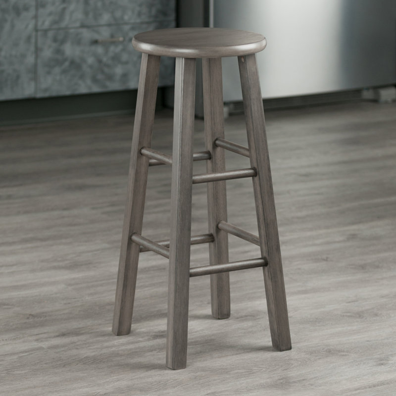 Tabouret de bar Azaya, Rustic Grey, Tabouret de comptoir (siège d'une hauteur de 24,2, 1