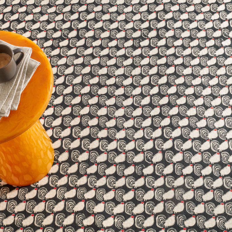 Cockadoodledoo Multi Machine Washable Rug, Rectangle 5' x 8'
