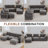 6 - Piece 120.8" Teddy Corner Sectional Sofa Modular Cloud Couch with Ottoman and Storage Side Table-122897453