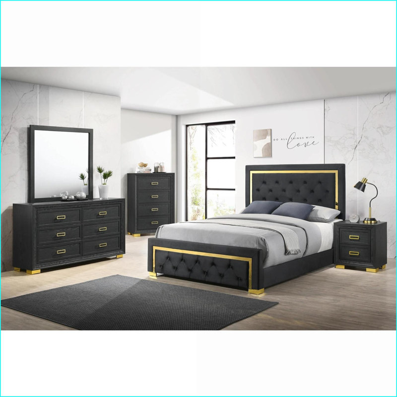 Table de chevet 2 tiroirs Modern Glam