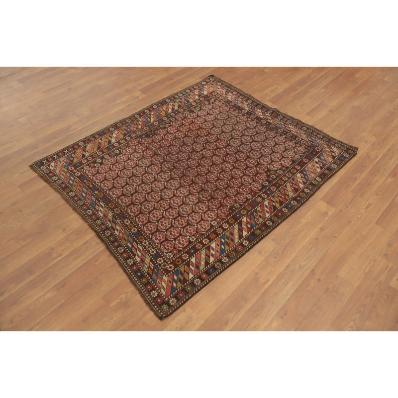 Pre-1900 Antique Traditional Vegetable Dye Rug 4x4