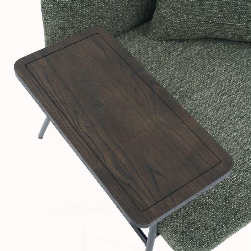 Fauteuil de détente Lounge avec petite table et coussin de dossier, Émeraude