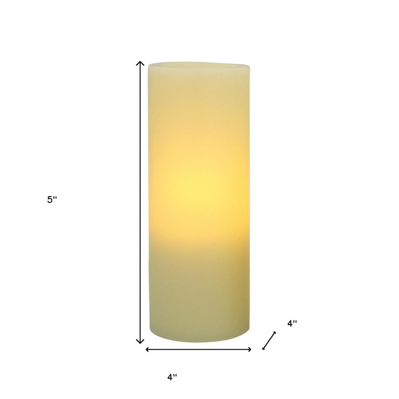 Bougie colonne sans flamme 5 po ivoire