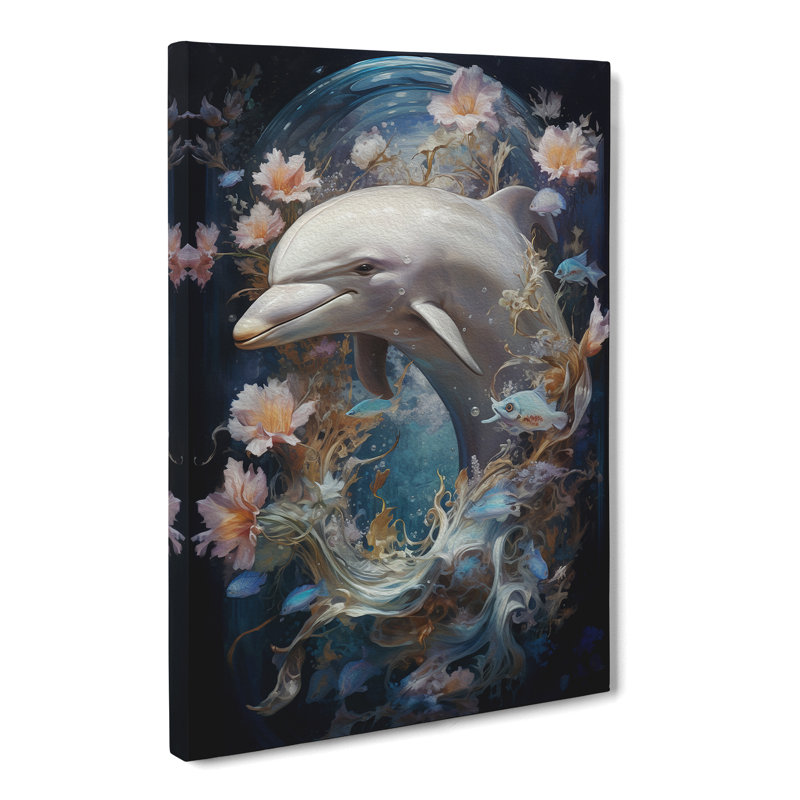 Dolphin Classicism Art - Wrapped Canvas, 76cm H x 50cm W x 3cm D