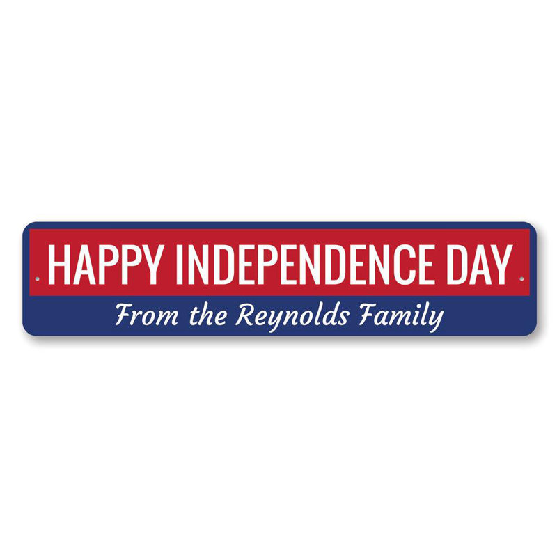Plaque en aluminium Happy Happy Independence, H 4 po x l 18 po x P 0,04 po