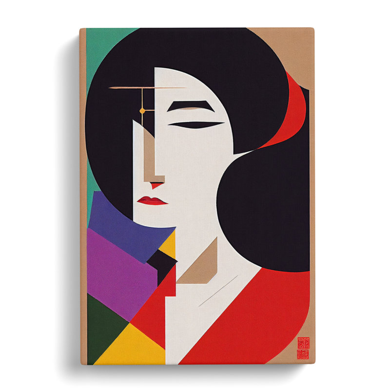 XV1022-4271X Sublime Abstract Geisha - Print, Wrapped Canvas, No Matte, 50cm H x 35cm W
