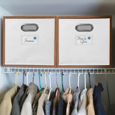Bac de rangement en tissu pliable avec porte-étiquette Neldean