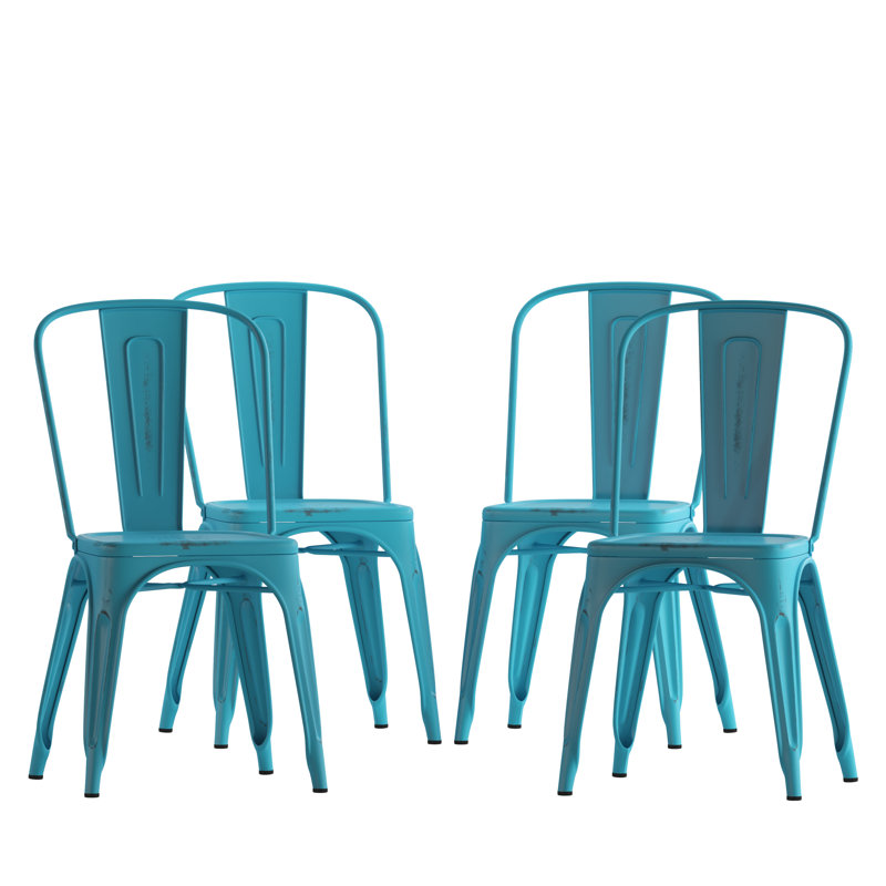 Chaise empilable Dickens, Bleu vieilli
