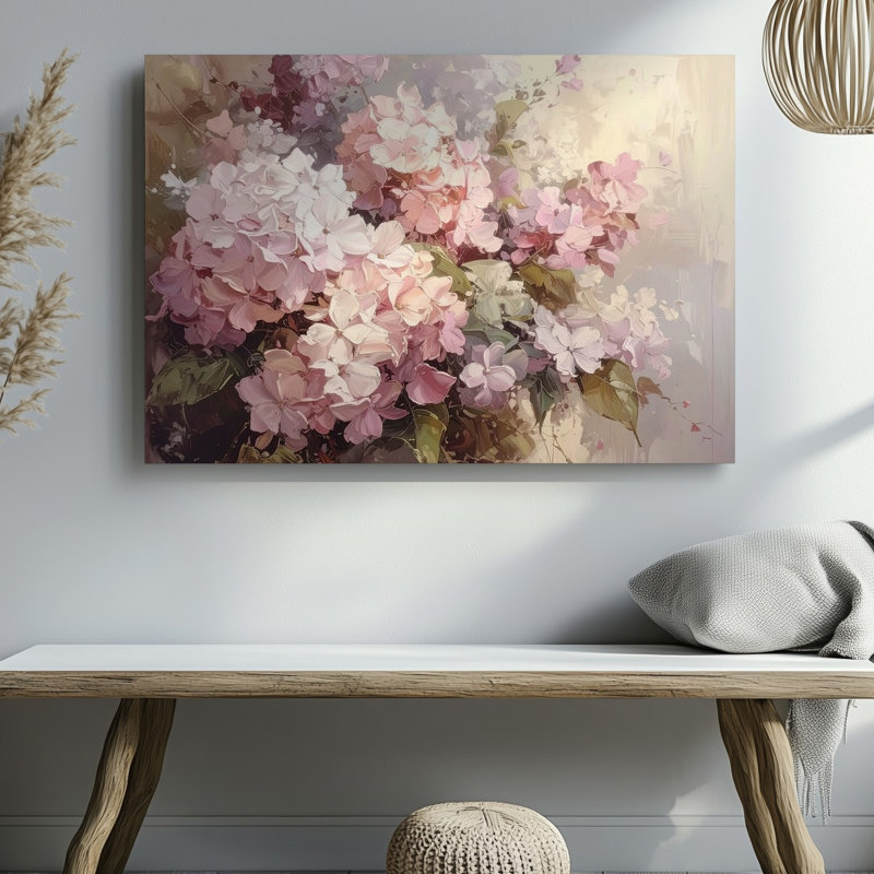 Toile rosé hortensia rêve doux abstrait floral quelques souvenirs Don T Wall Art prêt à accrocher galerie enveloppée décoration de qualité supérieure