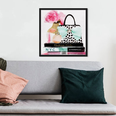 " Fashion And Glam My Girly Essentials Square, Modern & Contemporary Black. "