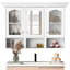 Armoire de salle de bain avec 5 tablettes et plus - 3 compartiments ouverts, tablettes de rangement murales amovibles Water Modern, élégante