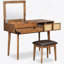 Ensemble de coiffeuse classique en bois avec miroir rabattable et tabouret pour la chambre à coucher