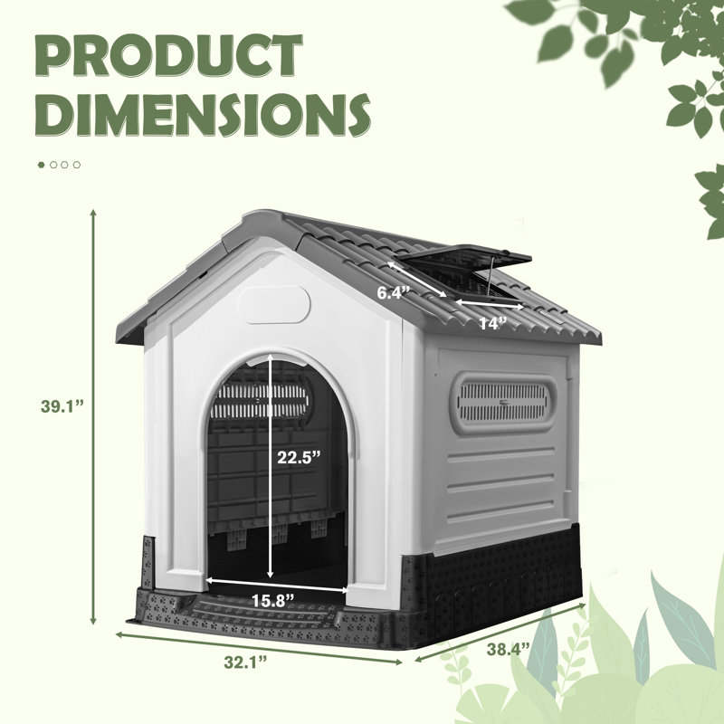 Niche pour chien Deroe, H 39,1 po x l 32,1 po x P 38,4 po