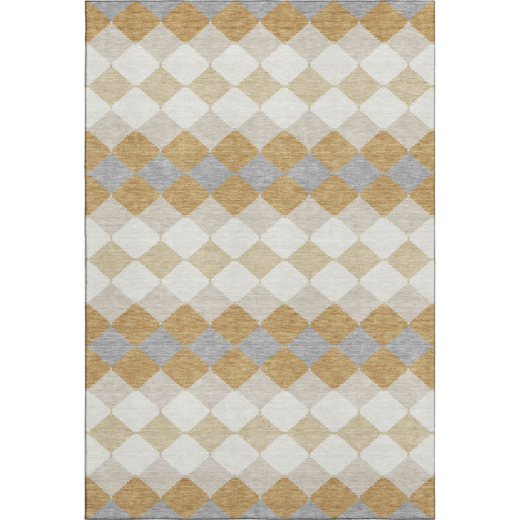 Premium Machine Washable Bunderberg AMF1007 Geometric Rug