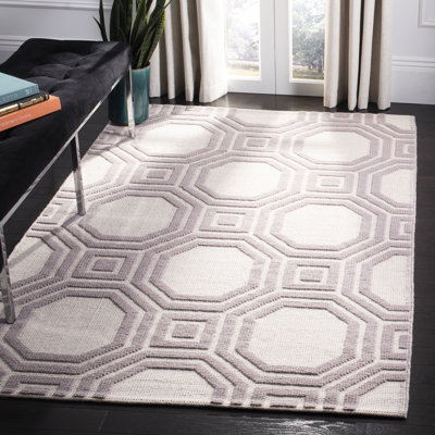 Tapis géométrique en laine tissé à la main Martha Stewart