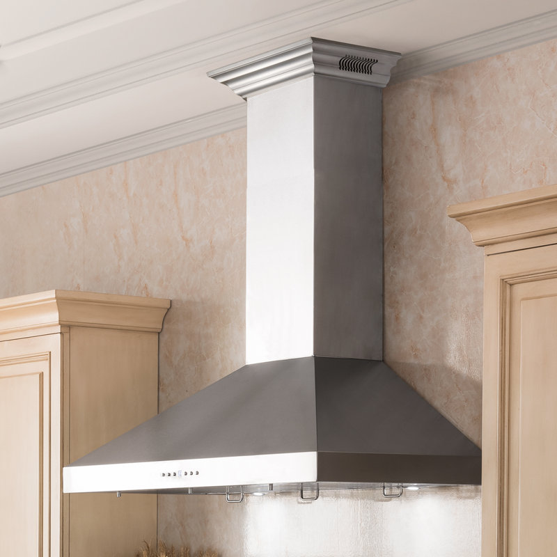 36" Crown Sound 400 CFM Ducted Wall Mount Range Hood in Stainless Steel with Wi-Fi, 42"