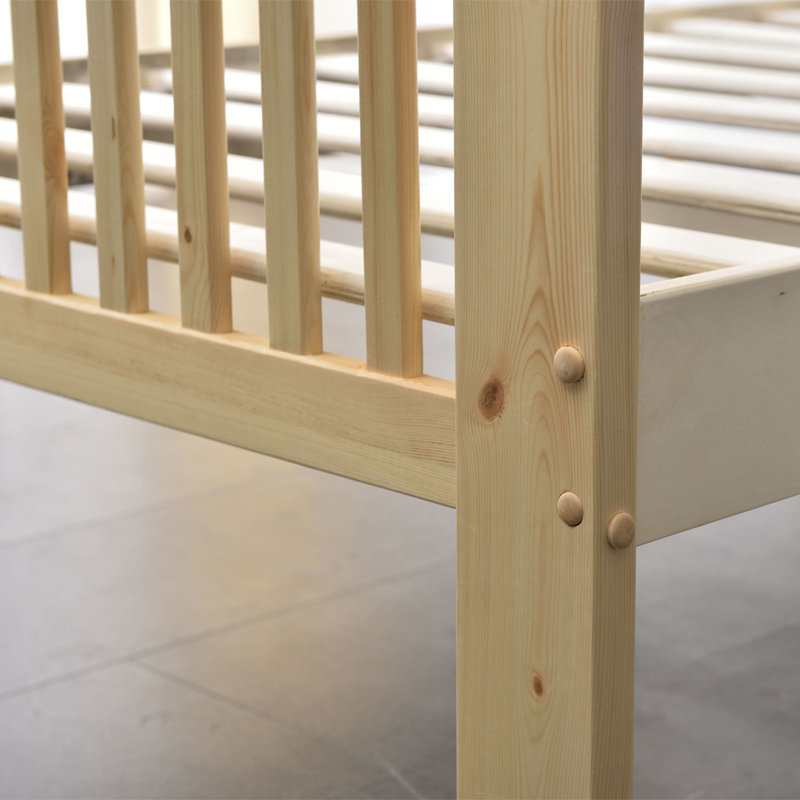Hammoud Solid Wood Slat Bed, Natural
