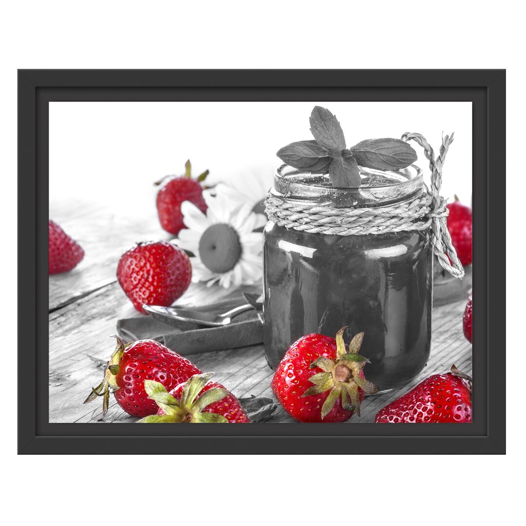 Gerahmtes Wandbild Erdbeeren Marmelade