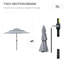 Parasol de marché extérieur gris foncé 9 pi 3 po avec manivelle et bouton-poussoir inclinable pour terrasse avec patio jumelé
