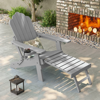 Chaise Adirondack pliante en plastique / résine avec repose-pieds Dierker