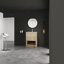 Meuble-lavabo autoportant de 24 pouces avec lavabo en céramique et portes à fermeture douce pour salles de bain modernes et bien rangées-63125302