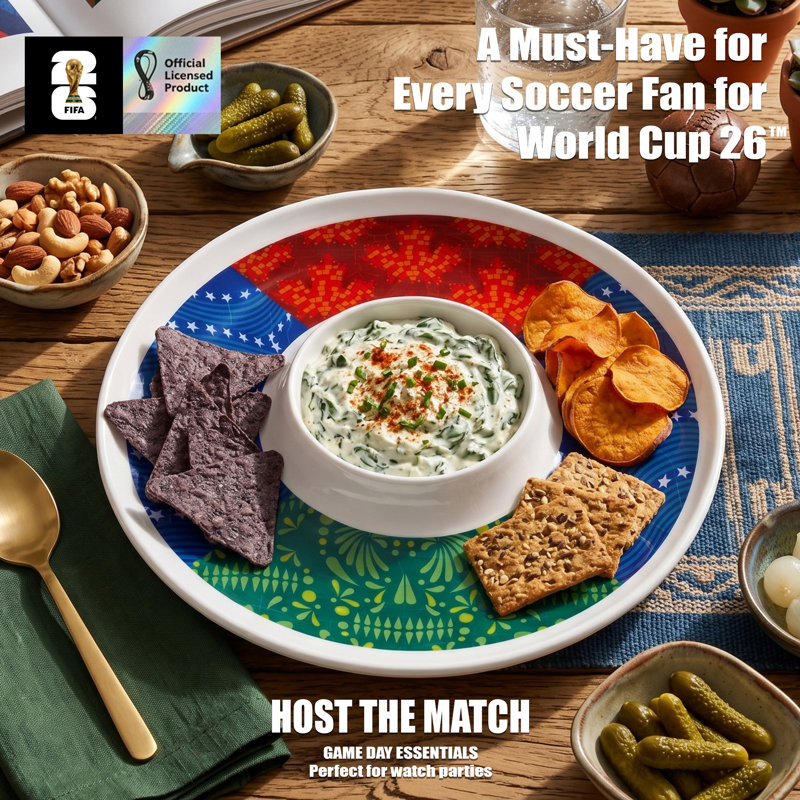 FIFA 26 Can Mex Us Melamine Chip & Dip 13"D