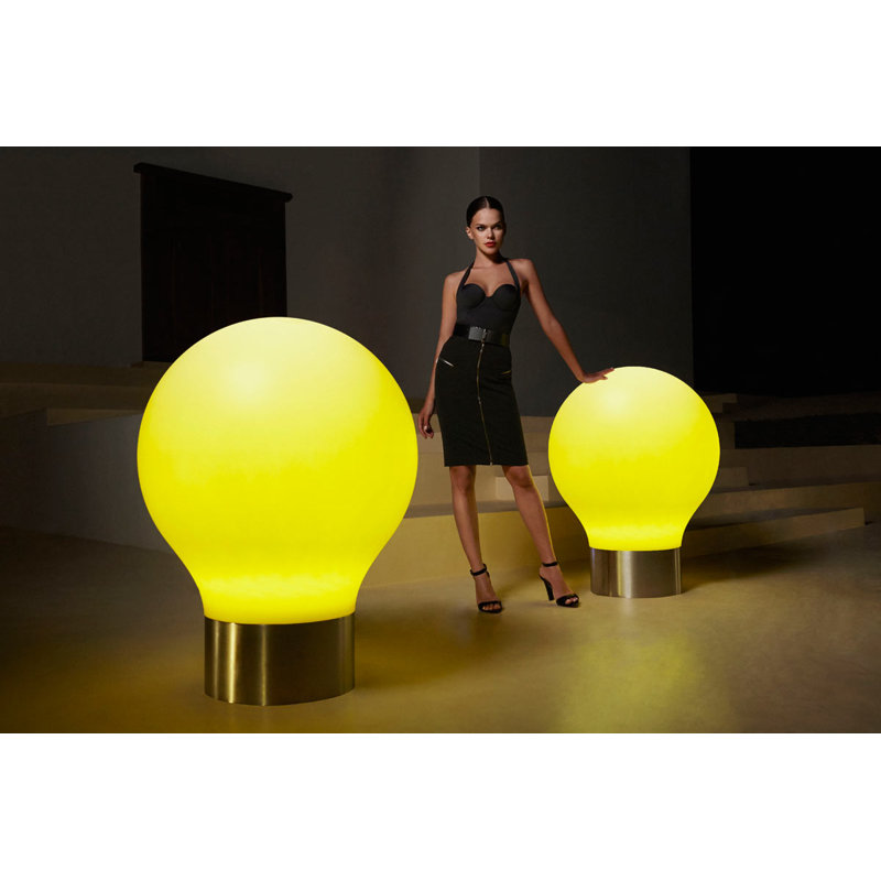 Jut The Second Matte Ice White Plug-In LED Outdoor Floor Lamp, Yes, Plug-In, 39.25" H x 29.5" W x 29.5" D