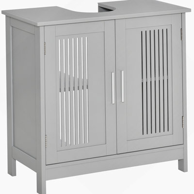 Under Sink Cabinet With Doors, Bathroom Vanity Cabinet With Adjustable Shelves, Gray