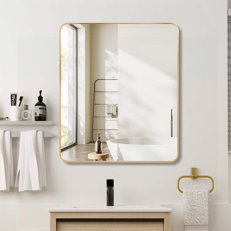 Miroir mural pour salle de bain Exquis, Doré