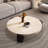 Beige Solid Wood  Round Coffee Table-35977615