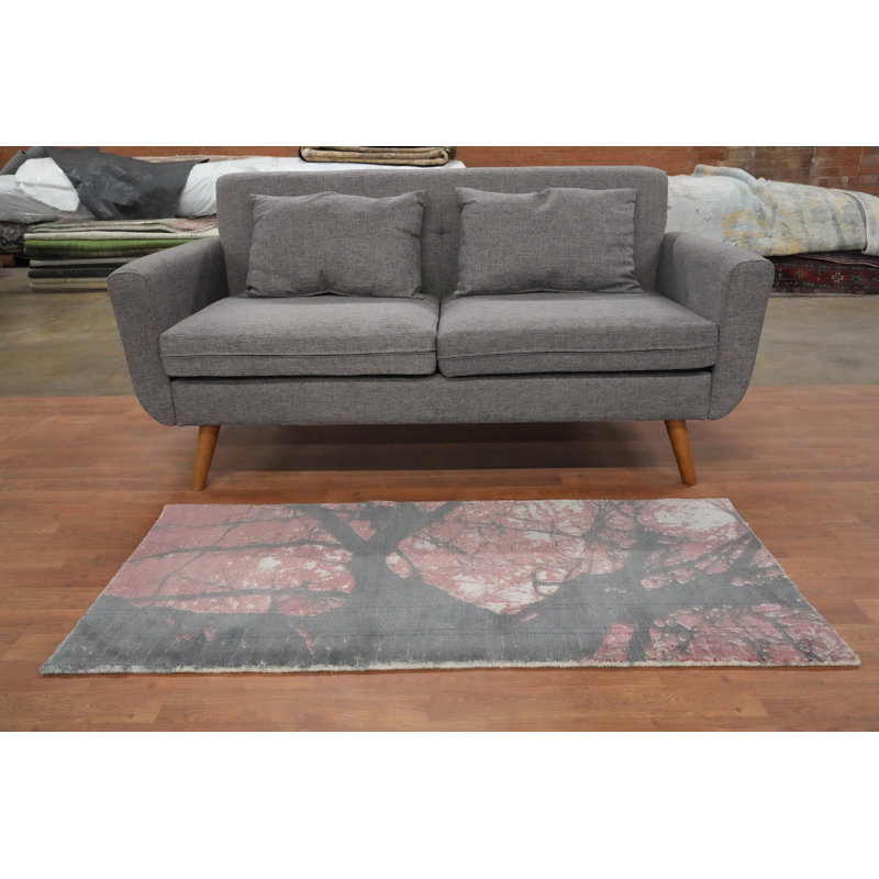 Elegant Texture Abstract Rug 2x5 with Marble Effect Design