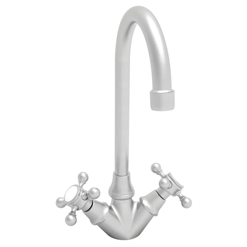 Chesterfield Double Handle Bar Faucet, Stainless Steel (PVD)