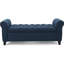Banc de rangement avec accoudoirs roulés Shawn, capitonné à boutons de 50 pouces, bleu foncé-121481473