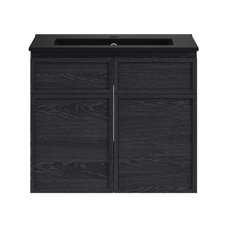 Meuble-lavabo mural 24 po St. Tropez, Noir, Noir, 24"