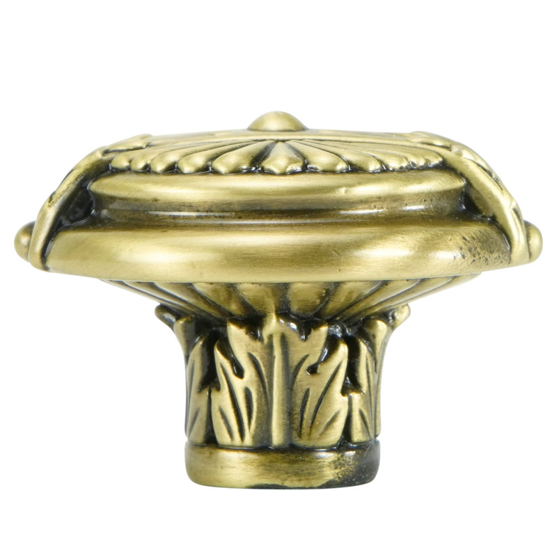 NANTUCKET KNOB IN BURNISHED BRASS PLATE