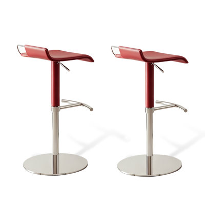 Chaise d'appoint à dossier bas rouge (ensemble de 2)