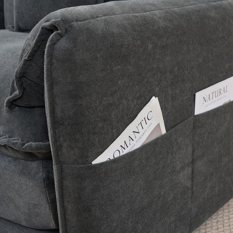 Oversized Loveseat Sofa, Gray