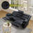 87.01'' Wide Modern Soft Vegan Leather Manual Reclining Sofa With Hide Console (Set of 2)
