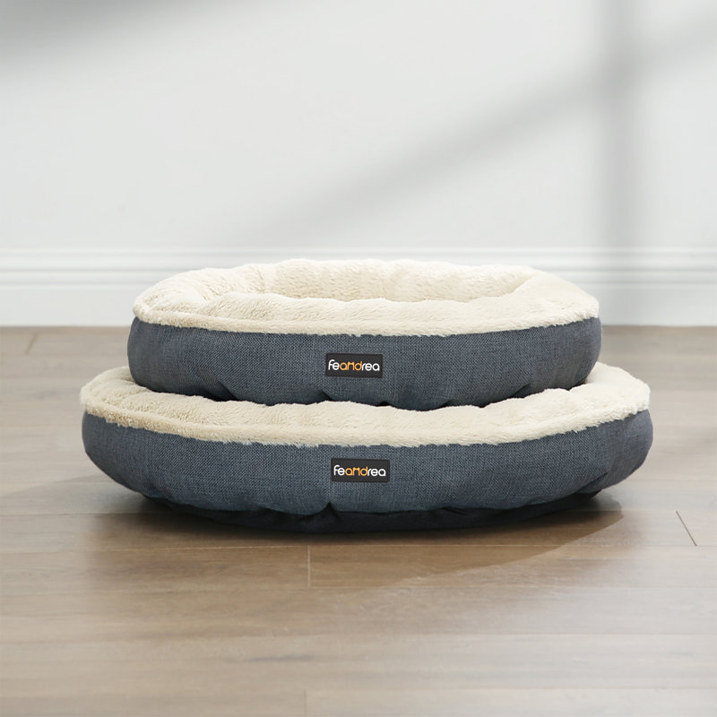 Orthopedic Polyester Pet Bed, Grey, 12cm H x 65cm W x 65cm D