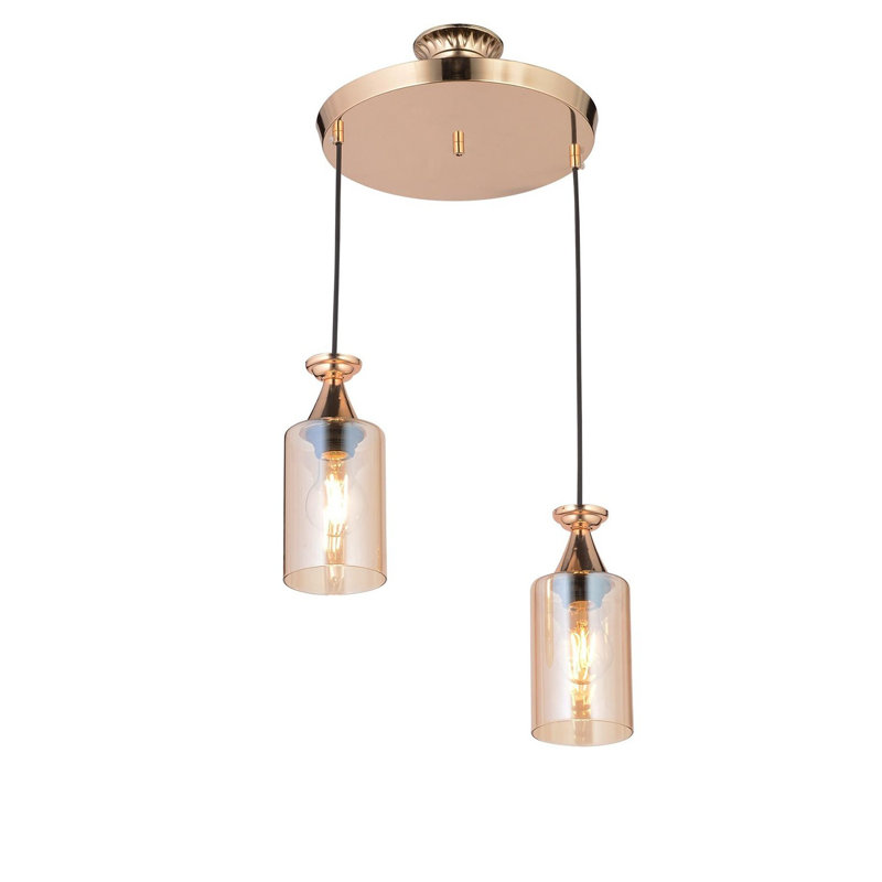 Luminaire suspendu cylindrique à 2 lumières