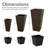 Polyrattan Square Tall Wicker Planters - Set of 3 - Brown